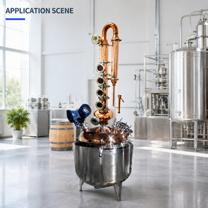 Equipo de Destilación de Whisky y Alcohol Casero: Alambique de Cobre de Grado Alimenticio de 100L-300L con Columna de Destilación - Product Image 2