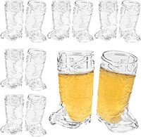 Mini dapat digunakan kembali plastik bening koboi Boot Shot kaca untuk koboi ulang tahun pesta Bachelorette dekorasi koboi Boot Shot