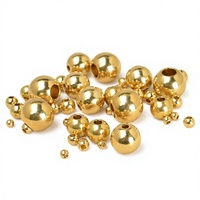 Perles d'espacement rondes en laiton plaqué or 18 carats, à grand trou, pour la fabrication de bracelets et colliers DIY - Vente en gros