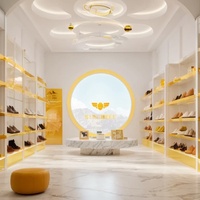 Présentoir de chaussures de détail moderne, unité d'étagère personnalisée pour baskets, pour l'aménagement intérieur des magasins de chaussures et la conception de vitrines commerciales