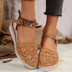 Nouvelle Collection 2026 – Sandales <span class=keywords><strong>compensées</strong></span> en crochet à <span class=keywords><strong>bout</strong></span> <span class=keywords><strong>fermé</strong></span> pour femme avec bride de cheville, antidérapantes, style bohème - Product Image 2