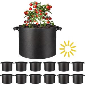 Heavy Duty 15 galloni semplici Deluxe Grow Bags 12 Pack ispessito tessuto non tessuto di aerazione con manici Deluxe fioriere vasi - Product Image 5