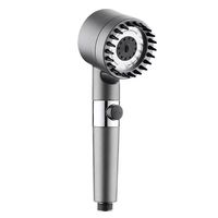 Ensemble de douche gris anthracite en aluminium spatial avec pommeau de pluie, douchette à main et bidet mural - Duchas De Bano