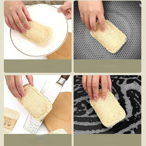 FF2549 Esponjas ecológicas naturales para platos de lufa, almohadillas para fregar para lavar platos biodegradables, <span class=keywords><strong>esponja</strong></span> de limpieza para papá - Product Image 4