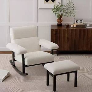 Silla de sofá individual de estilo medieval, sillón reclinable mecedora Retro para ocio, balcón y sala de estar, elegante silla perezosa oscilante - Product Image 3