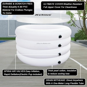 Portable Large Inflatable <b>Ice</b> Tub Outdoor Adult Cold Diving Tub Portable Freestanding <b>Ice</b> <b>Bucket</b> with Zipper Lid - Product Image 6