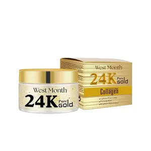 Logo personalizzato mese ovest 50ml Formula naturale pelle rassodante brillante 24K collagene oro puro crema per il viso