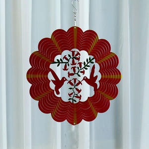 Decoración para el Hogar, Regalos, Molinillo de Viento de Flores Coloridas de Acero Inoxidable 3D de 12 Pulgadas, Logotipo Personalizado para Exteriores - Product Image 5