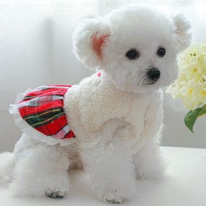Vêtements <span class=keywords><strong>pour</strong></span> chiens et chats en gros en usine-Robe d'hiver en coton épaissie et doublée de polaire, Halloween et Noël Père Noël - Product Image 4