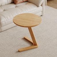 Table basse d'angle en bois massif, style moderne et minimaliste, directement de l'usine ; Table basse compacte et durable, idéale pour les salons et appartements