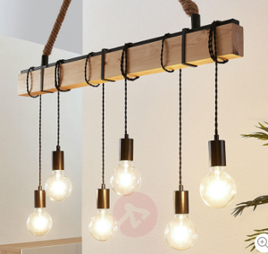 Trang Trại Truyền Thống Treo Ánh Sáng Đa Bóng Đèn <span class=keywords><strong>LED</strong></span> Bằng Gỗ Bóng Đèn Chùm Đèn Cho Chiếu Sáng Nhà Mặt Dây Chuyền Đèn Cho Nhà - Product Image 1