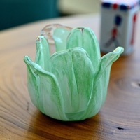 Porte-bougie décoratif en verre écologique résistant à la chaleur, fait main, pour un accent moderne dans la maison