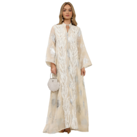 Abaya élégante noire en polyester pour femmes musulmanes, vêtements islamiques, kaftan arabe, robe longue de mode Dubaï, vente en gros