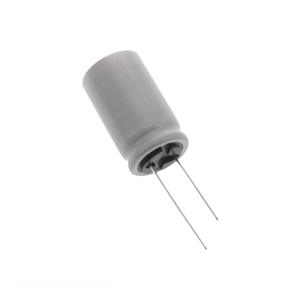 Condensateur radial traversant UBY2A681MHL en aluminium 680uF 20% 100V - Product Image 1