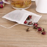 Sachets de filtre à café et thé jetables portables avec cordon de serrage 7x9cm