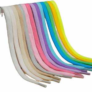 Lacets plats en polycoton 23 couleurs, 8 mm de large, 80-160 cm, lacets de chaussures plats décontractés et tendance pour baskets CV (paire) - Product Image 1