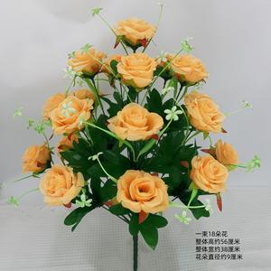 Fleur artificielle à 18 têtes, rose princesse à <span class=keywords><strong>tige</strong></span> haute, décoration d'intérieur haut de gamme pour salon, fleur sur pied - Product Image 5