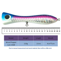 Leurre de pêche en bois fait main TG 220mm 120g pour la pêche en eau salée au thon GT et aux gros poissons