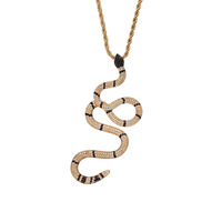Collier pendentif serpent multicolore en gros, bijoux hip-hop sertis de CZ