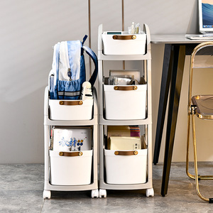 Kids Storage Cart 3 Tier Movable With Wheels Multi Functional Organizer For Home Office Bedroom Study Room - Product Image 2