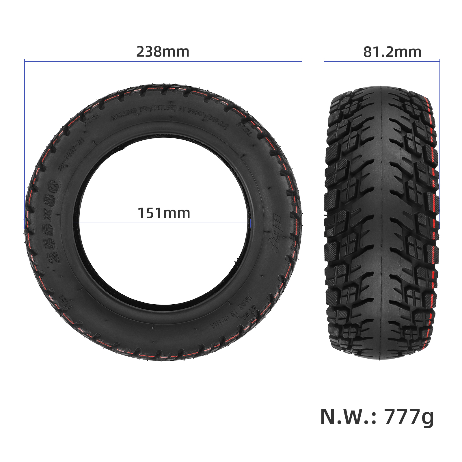 Pneu Tubeless Ulip 255*80 1342.81