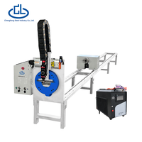 Mesin Pemotong Pipa Laser Fiber CNC 4-axis Hemat Ruang Gerakan Mudah Baru, Peralatan Pemotong Profil Logam Berpendingin Air, Siap Pakai