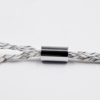 Câble de remplacement pour écouteurs KZ 90-8 784 Core Blue Silver Braid, câble audio plaqué argent
