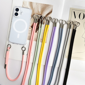 Pour <span class=keywords><strong>iPhone</strong></span> 17 16 15 Pro Max Nouveau TPU PC Cristal clair magnétique étui de téléphone portable <span class=keywords><strong>avec</strong></span> dragonne Bandoulière Nylon Longe - Product Image 1