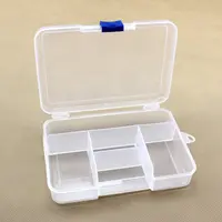 5 scomparti PP Ambientale di Plastica Trasparente Organizer Box di Stoccaggio Box
