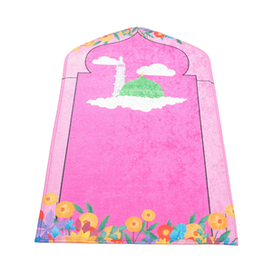 Tapis de prière islamique mini 50x90 cm <span class=keywords><strong>pour</strong></span> enfants, motif mignon mosquée et paysage, léger <span class=keywords><strong>pour</strong></span> la maison ou les voyages - Vente en gros - Product Image 2