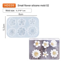 AINIKA Lebensmittelechte Umweltfreundliche Silikon-Form mit Sechs Blumenförmigen Vertiefungen für Dekoration und Epoxidharz, Hochwertig zum Backen
