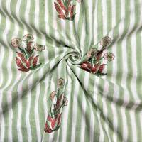 Kain Katun Poplin Motif Kotak-kotak Garis Hijau Mint Grosir, Bahan Tekstil Rumah Tangga Ringan untuk Pakaian Pria dan Wanita