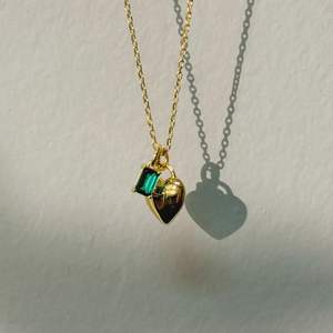 Shama Gems Jewels - Collar con Colgante de Corazón Hecho a Mano en Plata de Ley 925 con Piedra de Nacimiento, Chapado en Oro y Circonita, Colgantes Finos para Compromiso - Product Image 5