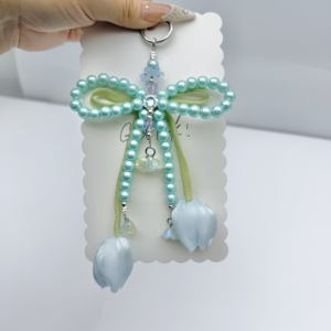 Un moment de printemps éternel, des tulipes en fleurs capturées parmi des perles douces, tendance, <span class=keywords><strong>cordon</strong></span> de téléphone universel détachable, porte-clés - Product Image 1