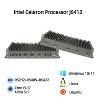 PC industriel Intel Celeron J6412, RS232/RS485, boîtier PC industriel, rail DIN, double LAN 2.5GbE, Win 10/11/Linux, mini PC, 6xUSB