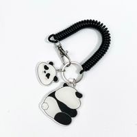 Llavero de Panda Acrílico con Cordón Ajustable, Accesorio Creativo para Mochila, Lindo Llavero de Pareja de Dibujos Animados al por Mayor