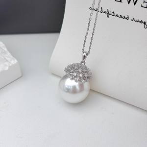 31174DIY Accesorios de Perlas, Colgante de Plata de Ley S925 con Cuentas Redondas de 13-18 mm, Base Vacía para Colgante de Oro y Plata - Product Image 3