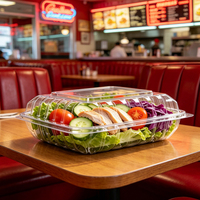 Contenants en PET jetables de 8 pouces, boîtes à salade à fermeture à pression, emballages pour boulangerie, fruits, contenants alimentaires en plastique transparent