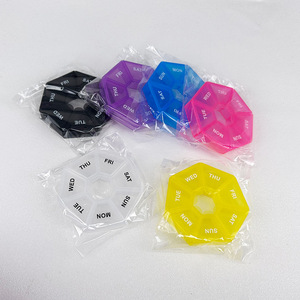 1Pc 7 Days Weekly Color Medicine Box Pill Box Dispenser Portable Travel Vitamin Box Sort <b>Tablet</b> Holder Organizer <b>Container</b> Cases - Product Image 6