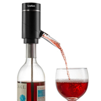 CIRCLE JOY Ensemble d'ouvre-bouteille électrique en métal argenté poli 4-en-1 rechargeable et personnalisable