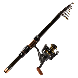 Wholesale Mini Carbon Portable Telescopic Fishing Rod Fishing Tackle Sea Rod