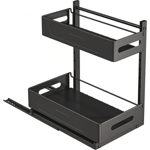 Estante de Almacenamiento de Doble Capa, Estante Extraíble con Altura Ajustable, Tipo Cajón, <span class=keywords><strong>para</strong></span> Gabinete de Cocina, Organizador <span class=keywords><strong>Debajo</strong></span> <span class=keywords><strong>del</strong></span> <span class=keywords><strong>Fregadero</strong></span>, <span class=keywords><strong>Accesorios</strong></span> - Product Image 1