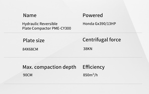 PME-CY300 300KG kualitas portabel beton bensin bergetar hidrolik mesin pemadat pelat reversibel - Product Image 2