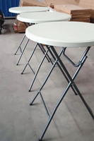 Table de bar ronde en métal pliable multifonctionnelle moderne pour repas en plein air, hôtel, villa, mariage et fête