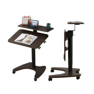 공압 높이 조절 홈 오피스 더블 레이어 접이식 노트북 이동식 스탠딩 데스크 침대 위에 모바일 가스 리프트 테이블 - Product Image 1