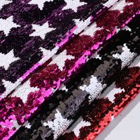Pentagramme Sequin Eeversible Fish Scale Sequin Brodé Tissu Bijoux Multicolore Mur Tissu Robe De Mariage