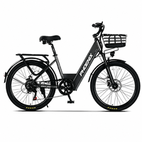 Vélo électrique de montagne en acier à haute teneur en carbone 26 pouces pour adultes avec porte-bagages arrière, garde-boue, frein à disque, batterie au lithium sans balais 36V 400W