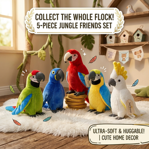 Peluche réaliste et colorée d'oiseau de la jungle : Ara, Cockatoo, Perroquet Sauvage – Jouet en peluche de simulation d'animal de la jungle, ultra-réaliste - Product Image 1
