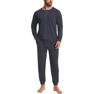 Pyjamas en Tencel pour hommes, pyjamas d'hiver pour hommes, vêtements de nuit pour hommes, ensembles de vêtements de détente pour hommes, pyjamas en coton et élasthanne tricotés avec logo personnalisé pour hommes - Product Image 2