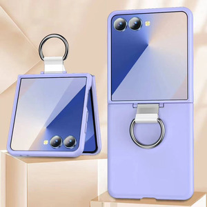 Vente en gros Offre Spéciale 2025 nouvel anneau simple sensation de <span class=keywords><strong>peau</strong></span> laque anti-rayures étui de téléphone à rabat pour Samsung Flip 7 6 5 4 3 - Product Image 1